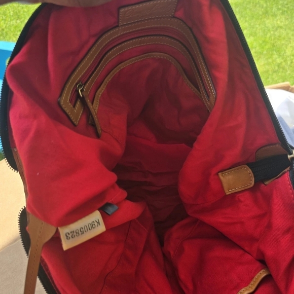 VTG Dooney & Bourke Zebra Print Tote Bag Nylon Leather Trim White Black Brown - Picture 14 of 15
